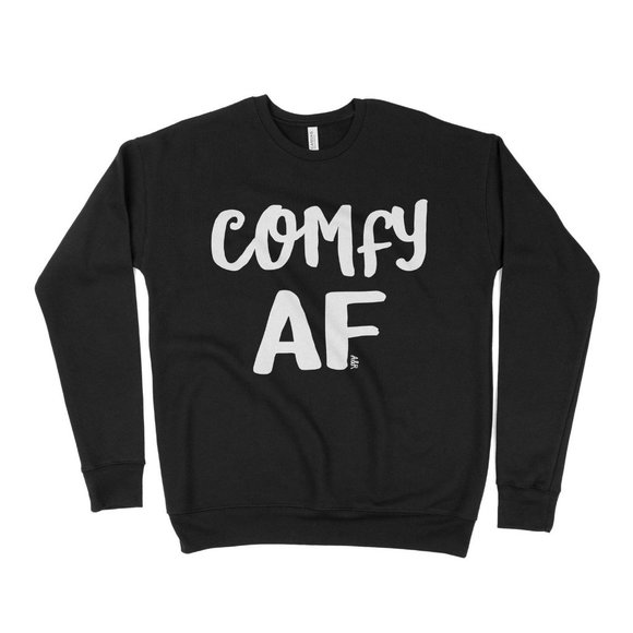Comfy AF Relaxed Fit Soft Comfy Black Sweatshirt - Picture 2 of 2